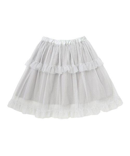 BeBe（ベベ）の「ラメチュールフリルティアードスカート（スカート・キッズ・オフホワイト/グレー・140cm/130cm/150cm/120cm）」の14枚目の写真