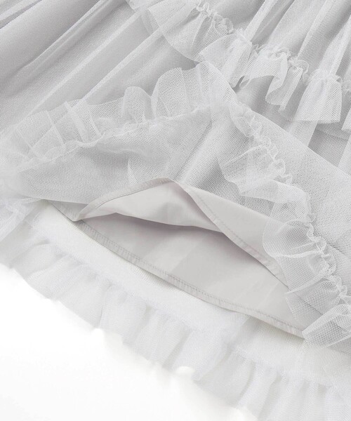 BeBe（ベベ）の「ラメチュールフリルティアードスカート（スカート・キッズ・オフホワイト/グレー・140cm/130cm/150cm/120cm）」の19枚目の写真