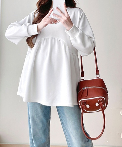 SallyLunn(サリーラン)の「ペプラムフレアカットソー(その他トップス・レディース・ベージュ/ホワイト/ブラック・MEDIUM/LARGE)」の2枚目の写真