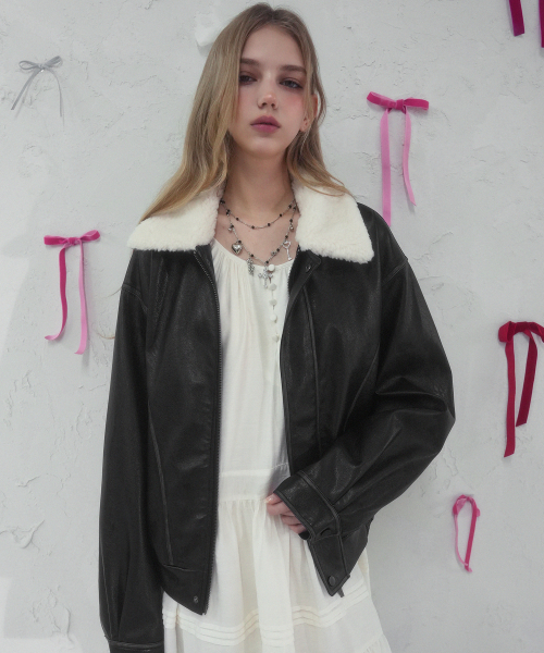 Vivacious(ビバシャス)の「Cafe Mocha Aviator Jacket BROWN(ライダースジャケット・レディース・ブラウン・FREE)」の4枚目の写真
