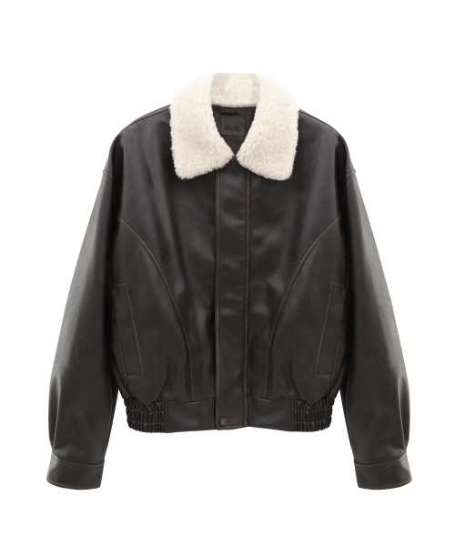 Vivacious(ビバシャス)の「Cafe Mocha Aviator Jacket BROWN(ライダースジャケット・レディース・ブラウン・FREE)」の5枚目の写真