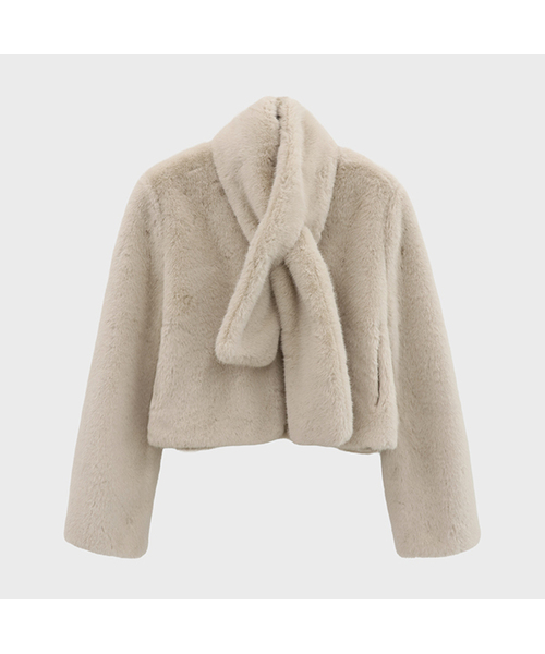 Vivacious(ビバシャス)の「Col Noue Fur Jacket BEIGE(ムートンコート・レディース・ベージュ・FREE)」の1枚目の写真