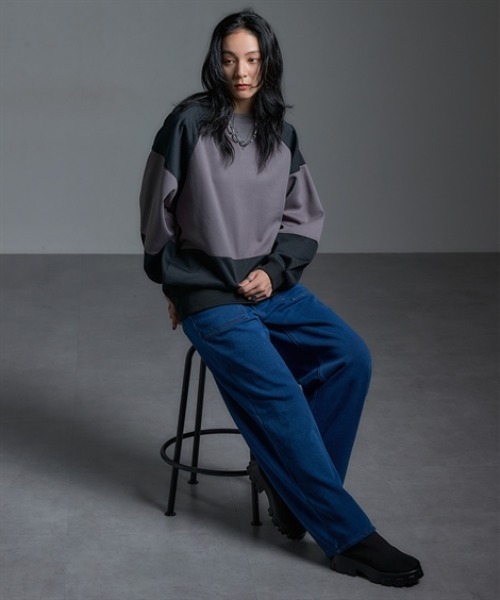 Soiunique（スワユニーク）の「裏シャギー超ワイドニットデニムパンツ ［Soiunique］（デニムパンツ・レディース・ネイビー/ワンウォッシュ・LL/L/M）」の6枚目の写真