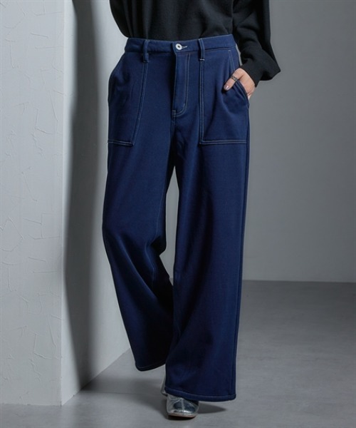 Soiunique（スワユニーク）の「裏シャギー超ワイドニットデニムパンツ ［Soiunique］（デニムパンツ・レディース・ネイビー/ワンウォッシュ・LL/L/M）」の16枚目の写真