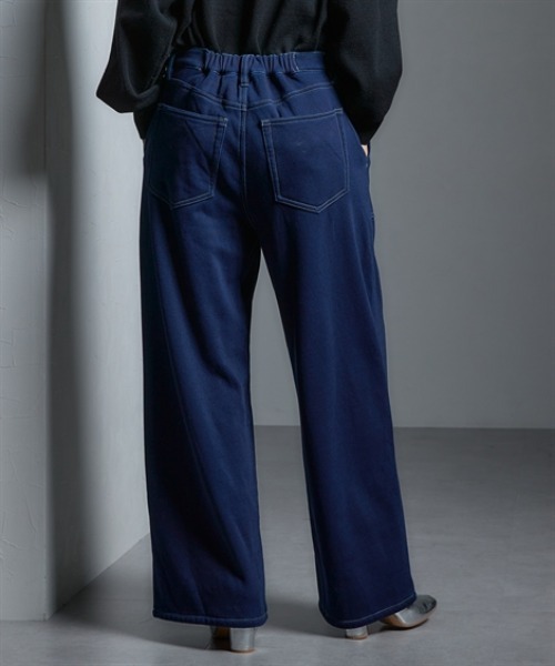 Soiunique（スワユニーク）の「裏シャギー超ワイドニットデニムパンツ ［Soiunique］（デニムパンツ・レディース・ネイビー/ワンウォッシュ・LL/L/M）」の17枚目の写真