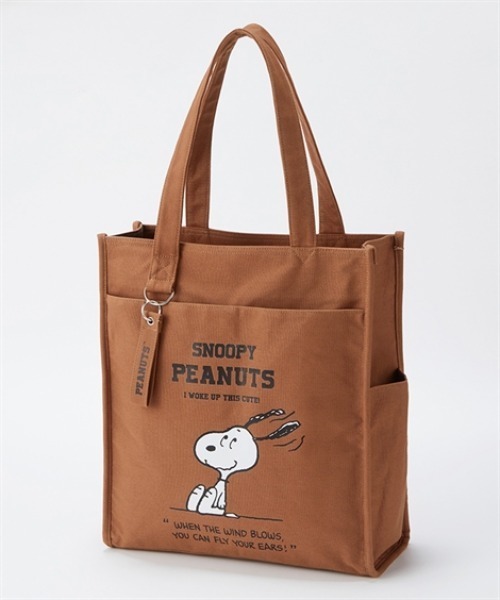 PEANUTS(ピーナッツ)の「スヌーピー 10ポケットカラーキャンバストートバッグ(A4対応)(トートバッグ・レディース・グレー/ブルーグレー/ダークオレンジ・FREE)」の3枚目の写真