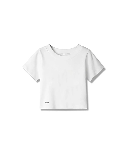 Vivacious(ビバシャス)の「Wings Crop T-shirt - 3COL(Tシャツ/カットソー・レディース・ブラック/ホワイト/チャコール・MEDIUM/SMALL)」の2枚目の写真