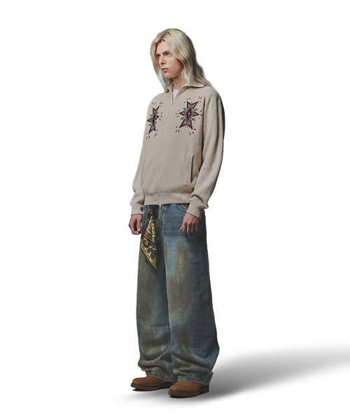 NOT4NERD(ノットフォーナード)の「Angel Argyle Knit Track Jacket - Beige(カーディガン/ボレロ・レディース・その他・LARGE/X-LARGE/MEDIUM)」の8枚目の写真