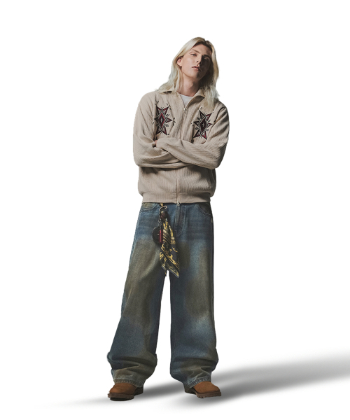 NOT4NERD(ノットフォーナード)の「Angel Argyle Knit Track Jacket - Beige(カーディガン/ボレロ・レディース・その他・LARGE/X-LARGE/MEDIUM)」の10枚目の写真