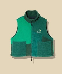 go slow caravan | ボア×フリース パッチワークショートベスト W(その他アウター)