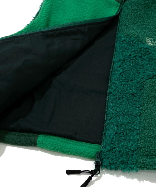 go slow caravan（ゴースローキャラバン）の「ボア×フリース パッチワークショートベスト W（その他アウター・レディース・ピンク/ブラック/グリーン・FREE）」の16枚目の写真