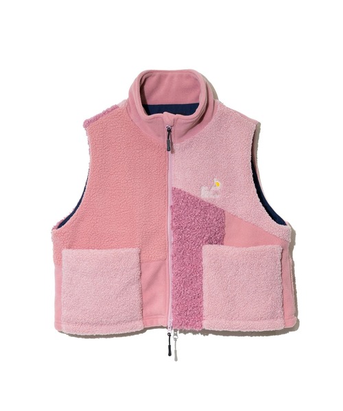 go slow caravan（ゴースローキャラバン）の「ボア×フリース パッチワークショートベスト W（その他アウター・レディース・ピンク/ブラック/グリーン・FREE）」の21枚目の写真