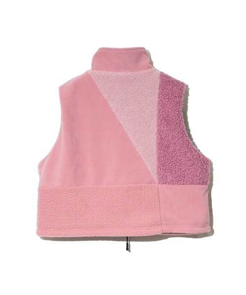 go slow caravan（ゴースローキャラバン）の「ボア×フリース パッチワークショートベスト W（その他アウター・レディース・ピンク/ブラック/グリーン・FREE）」の10枚目の写真