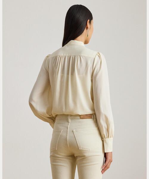 LAUREN RALPH LAUREN(ローレン ラルフ ローレン)の「ジョーゼット タイネック ブラウス(シャツ/ブラウス・レディース・ナチュラル・XS/S/M)」の5枚目の写真