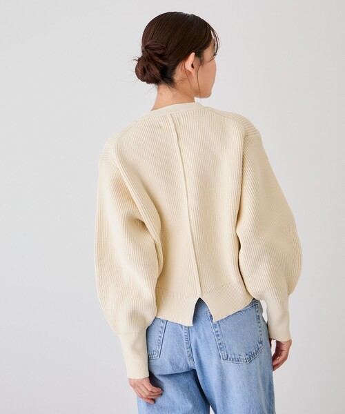 Jayro（ジャイロ）の「ビッグ釦柄切替バルーンカーディガン（カーディガン/ボレロ・レディース・オフホワイト/ブラック/オレンジ・FREE）」の15枚目の写真