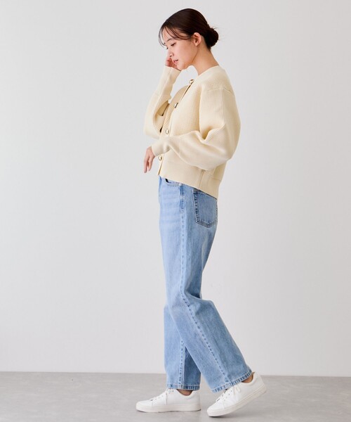 Jayro（ジャイロ）の「ビッグ釦柄切替バルーンカーディガン（カーディガン/ボレロ・レディース・オフホワイト/ブラック/オレンジ・FREE）」の17枚目の写真