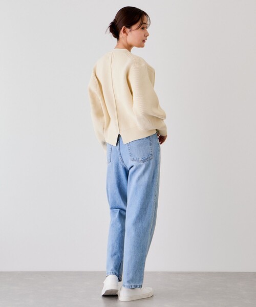 Jayro（ジャイロ）の「ビッグ釦柄切替バルーンカーディガン（カーディガン/ボレロ・レディース・オフホワイト/ブラック/オレンジ・FREE）」の18枚目の写真