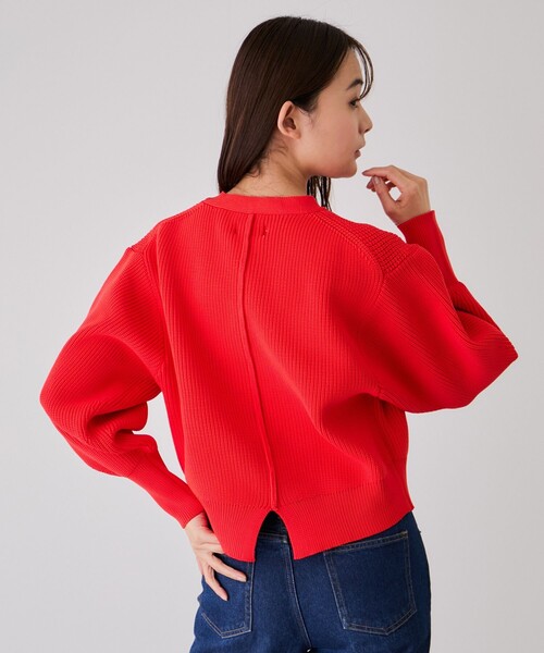 Jayro（ジャイロ）の「ビッグ釦柄切替バルーンカーディガン（カーディガン/ボレロ・レディース・オフホワイト/ブラック/オレンジ・FREE）」の21枚目の写真