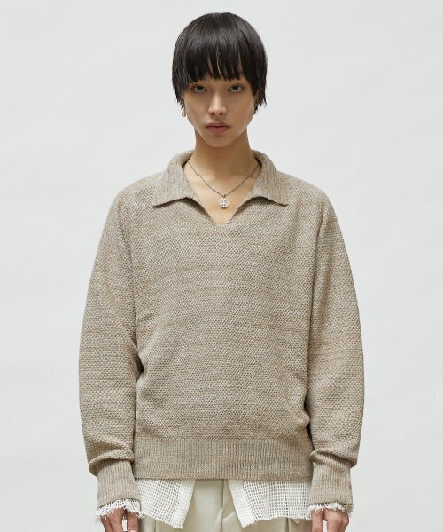 LMOOD(エルムード)の「フィレンツェ V ラグランニットクリーム(ニット/セーター・レディース・その他・44/46/48)」の2枚目の写真