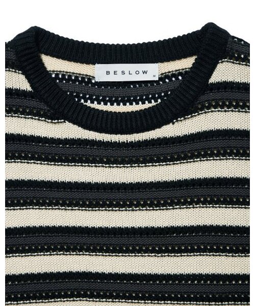 BESLOW(ビースロー)の「STRIPE PUNCHING KNIT VEST BLACK(ベスト・メンズ・その他・LARGE/MEDIUM)」の2枚目の写真