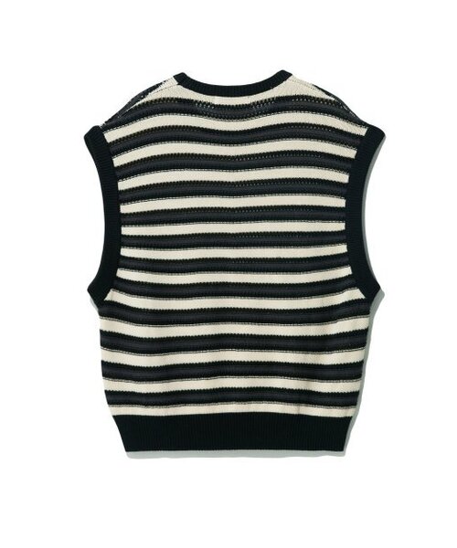 BESLOW(ビースロー)の「STRIPE PUNCHING KNIT VEST BLACK(ベスト・メンズ・その他・LARGE/MEDIUM)」の5枚目の写真
