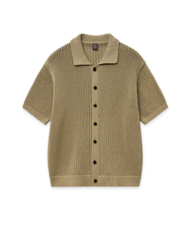 IOLO（イオロ）の「テクスチャードハーフニットシャツ_ベージュ（ニット/セーター）」