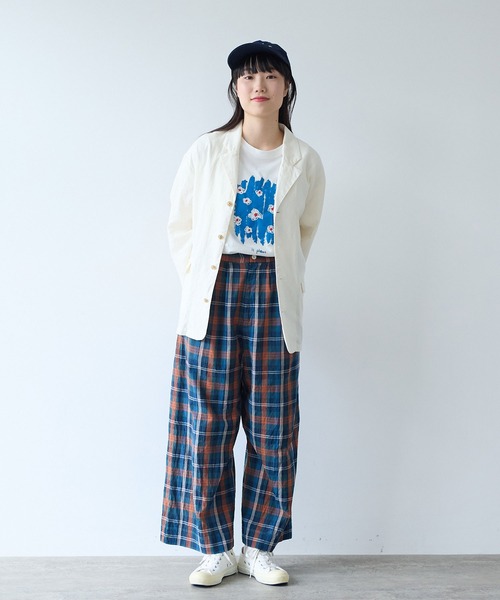 bulle de savon（ビュルデサボン）の「オーガニックコットン Wガーゼ ジャケット（テーラードジャケット・レディース・アイボリー/ブラック・FREE）」の7枚目の写真