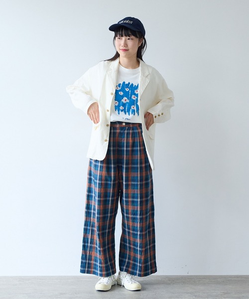 bulle de savon（ビュルデサボン）の「オーガニックコットン Wガーゼ ジャケット（テーラードジャケット・レディース・アイボリー/ブラック・FREE）」の8枚目の写真