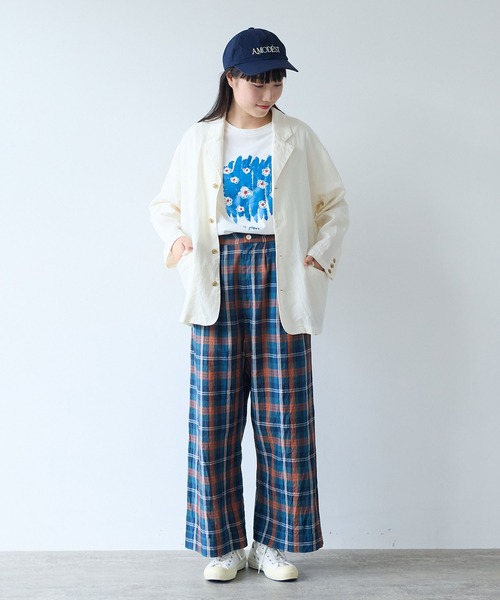 bulle de savon（ビュルデサボン）の「オーガニックコットン Wガーゼ ジャケット（テーラードジャケット・レディース・アイボリー/ブラック・FREE）」の9枚目の写真