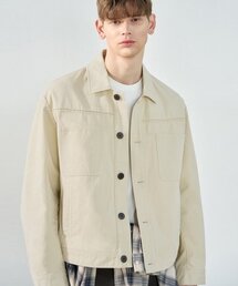 インバーテッドウォッシングコットンジャケット[クリーム]