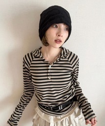 JEANASIS | 【25quee】ヘンリーボーダーフーディ/636183(パーカー)