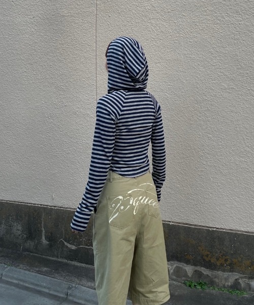 JEANASIS(ジーナシス)の「【25quee】ヘンリーボーダーフーディ/636183(パーカー・レディース・ベージュ系その他/ネイビー系/イエロー系その他・FREE)」の16枚目の写真