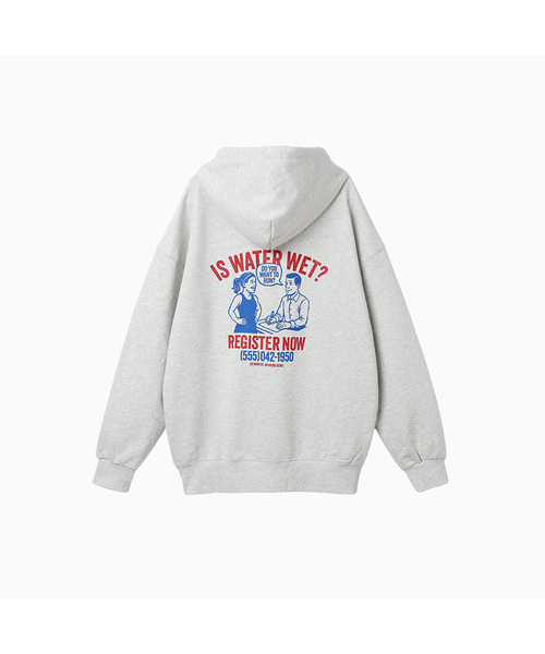 MENASOO(ミナス)の「Menasoo Cartoon Graffiti Two Way Hoodie Zip Up_White Melange(パーカー・レディース・ホワイト・MEDIUM/LARGE)」の1枚目の写真