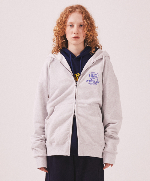 MENASOO(ミナス)の「Menasoo Cartoon Graffiti Two Way Hoodie Zip Up_White Melange(パーカー・レディース・ホワイト・MEDIUM/LARGE)」の2枚目の写真