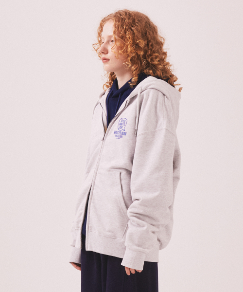MENASOO(ミナス)の「Menasoo Cartoon Graffiti Two Way Hoodie Zip Up_White Melange(パーカー・レディース・ホワイト・MEDIUM/LARGE)」の3枚目の写真