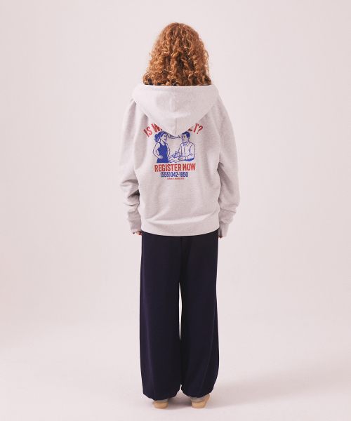 MENASOO(ミナス)の「Menasoo Cartoon Graffiti Two Way Hoodie Zip Up_White Melange(パーカー・レディース・ホワイト・MEDIUM/LARGE)」の6枚目の写真