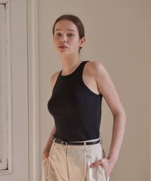 Curved Rib Sleeveless (Black)