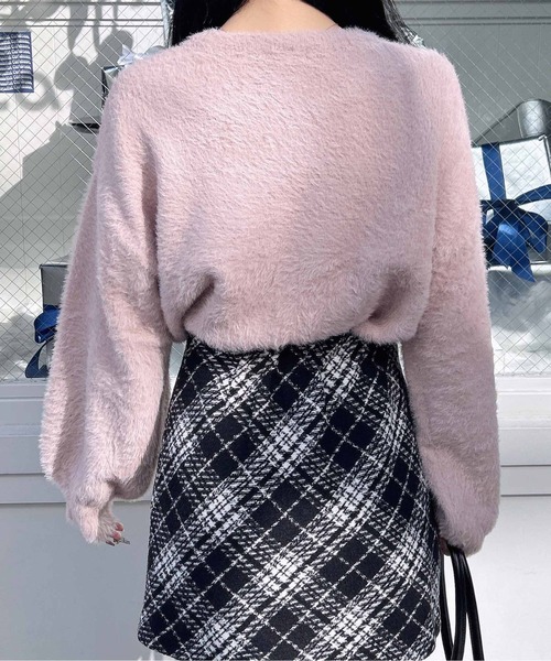 INGNI(イング)の「ショート丈フェザー3段ロゴニット(ニット/セーター・レディース・ネイビー系/ホワイト×ブラック/ピンク系7/ライトグレー系6・M)」の20枚目の写真