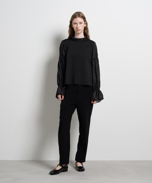 LANVIN en Bleu(ランバンオンブルー)の「ギャザースリーブコンビカットソー(Tシャツ/カットソー・レディース・ブラック/オフホワイト・38)」の12枚目の写真