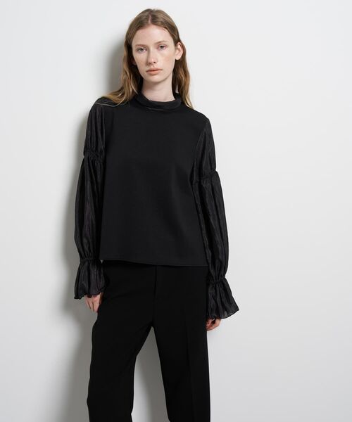 LANVIN en Bleu(ランバンオンブルー)の「ギャザースリーブコンビカットソー(Tシャツ/カットソー・レディース・ブラック/オフホワイト・38)」の15枚目の写真