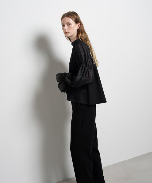 LANVIN en Bleu(ランバンオンブルー)の「ギャザースリーブコンビカットソー(Tシャツ/カットソー・レディース・ブラック/オフホワイト・38)」の16枚目の写真
