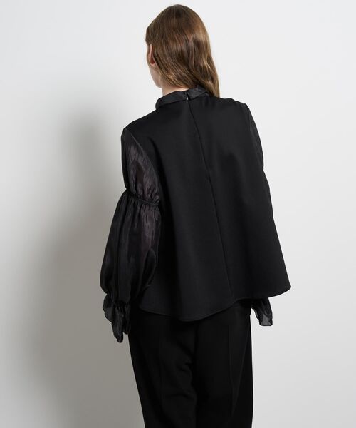 LANVIN en Bleu(ランバンオンブルー)の「ギャザースリーブコンビカットソー(Tシャツ/カットソー・レディース・ブラック/オフホワイト・38)」の17枚目の写真
