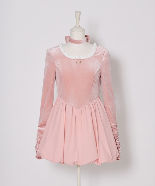 Fiorforte(フィオルフォルテ)の「velour balloon onepiece(ワンピース・レディース・ブラック/ピンク・FREE)」の13枚目の写真