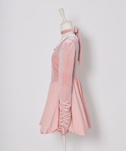 Fiorforte(フィオルフォルテ)の「velour balloon onepiece(ワンピース・レディース・ブラック/ピンク・FREE)」の14枚目の写真
