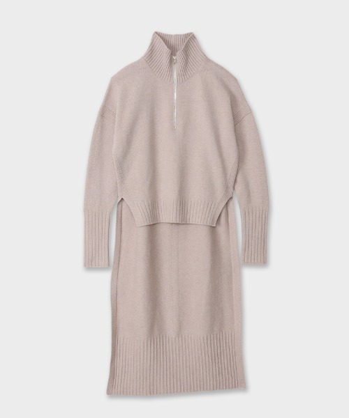 CINOH（チノ）の「WOOL HALF ZIP KNIT（ニット/セーター・レディース・ベージュ・38）」の2枚目の写真