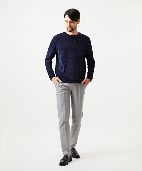 MICHEL KLEIN HOMME (ミッシェルクランオム)の「クルーネックモールニット(ニット/セーター・メンズ・パープル/ネイビー・MEDIUM/LARGE/X-LARGE)」の3枚目の写真