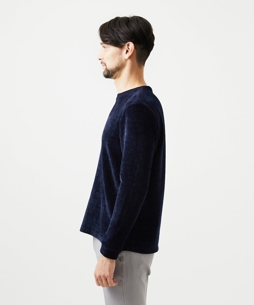 MICHEL KLEIN HOMME (ミッシェルクランオム)の「クルーネックモールニット(ニット/セーター・メンズ・パープル/ネイビー・MEDIUM/LARGE/X-LARGE)」の4枚目の写真