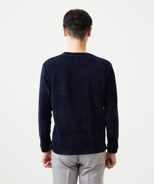 MICHEL KLEIN HOMME (ミッシェルクランオム)の「クルーネックモールニット(ニット/セーター・メンズ・パープル/ネイビー・MEDIUM/LARGE/X-LARGE)」の5枚目の写真