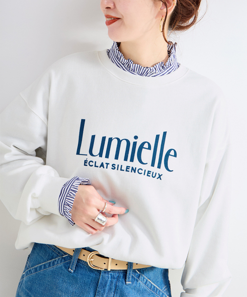 B.C STOCK（ベーセーストック）の「手洗い可 / フロッキーロゴスウェット（スウェット・レディース・ホワイト/ボルドー/チャコールグレー・FREE）」の2枚目の写真