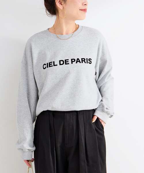 B.C STOCK（ベーセーストック）の「手洗い可 / フロッキーロゴスウェット（スウェット・レディース・ホワイト/ボルドー/チャコールグレー・FREE）」の3枚目の写真